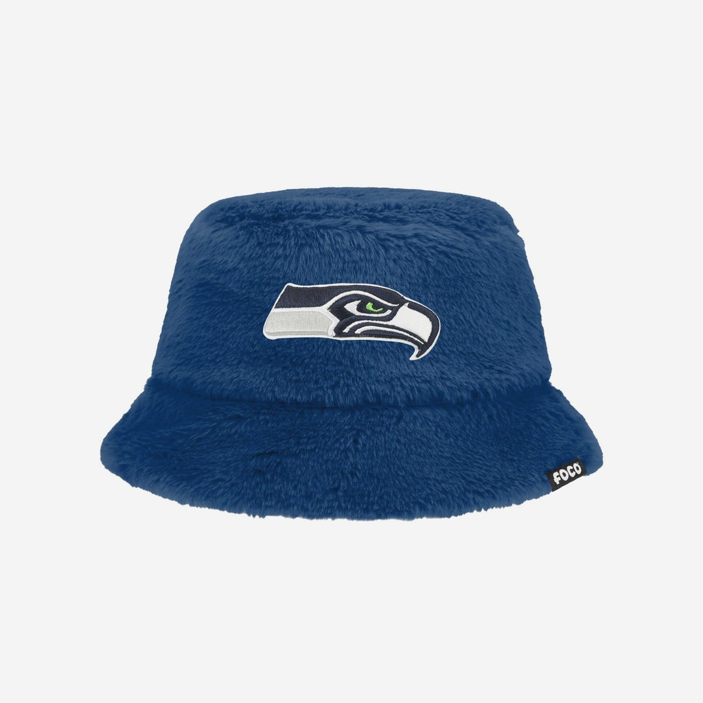Foco Seattle Seahawks Reversible Faux Fur Bucket Hat