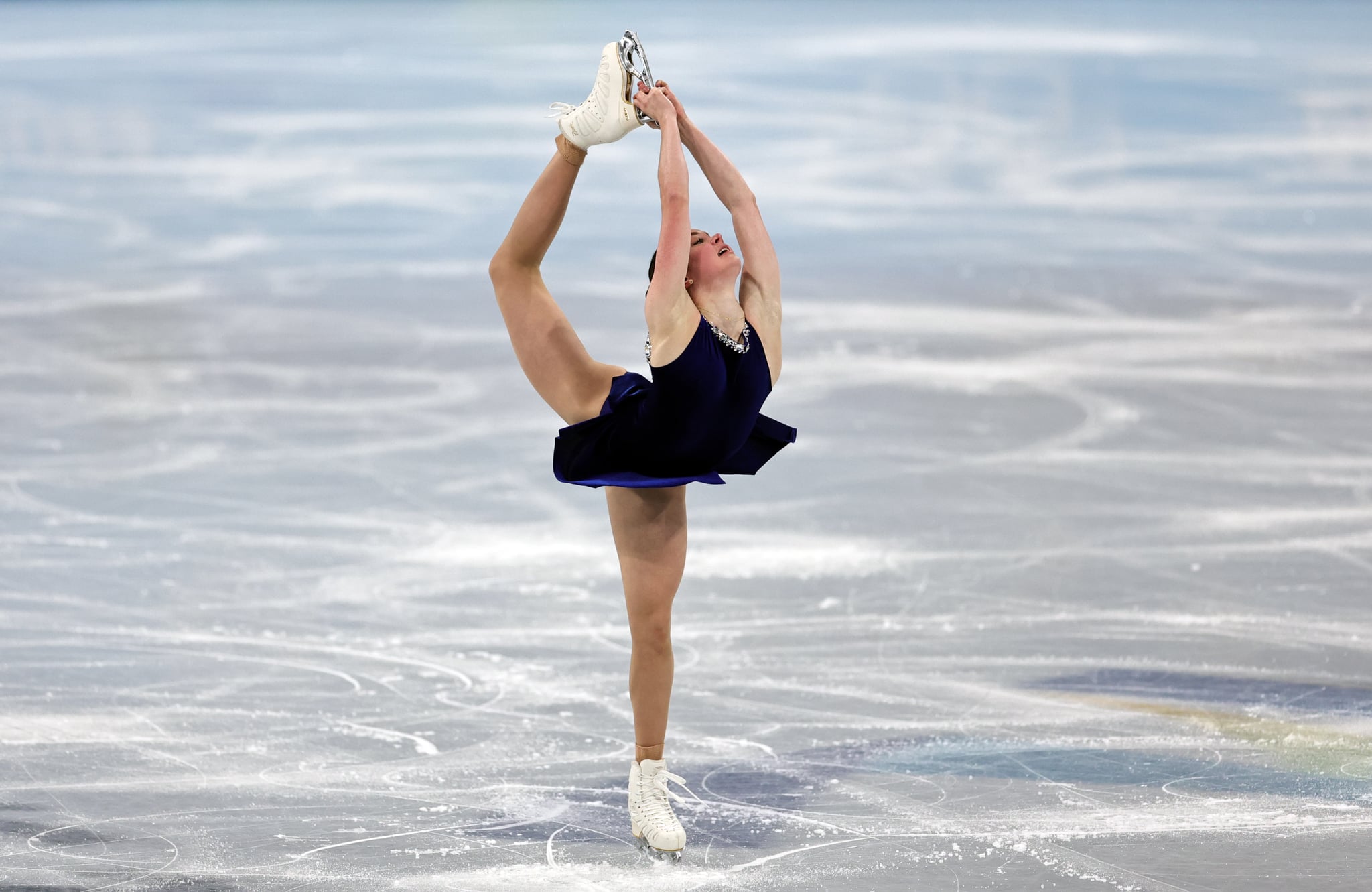 BEIJING, CHINA - FEBRUARY 15: Mariah Bell of Team United States skates during the Women Single Skating Short Program on day eleven of the Beijing 2022 Winter Olympic Games at Capital Indoor Stadium on February 15, 2022 in Beijing, China. (Photo by Amin Mohammad Jamali/Getty Images)