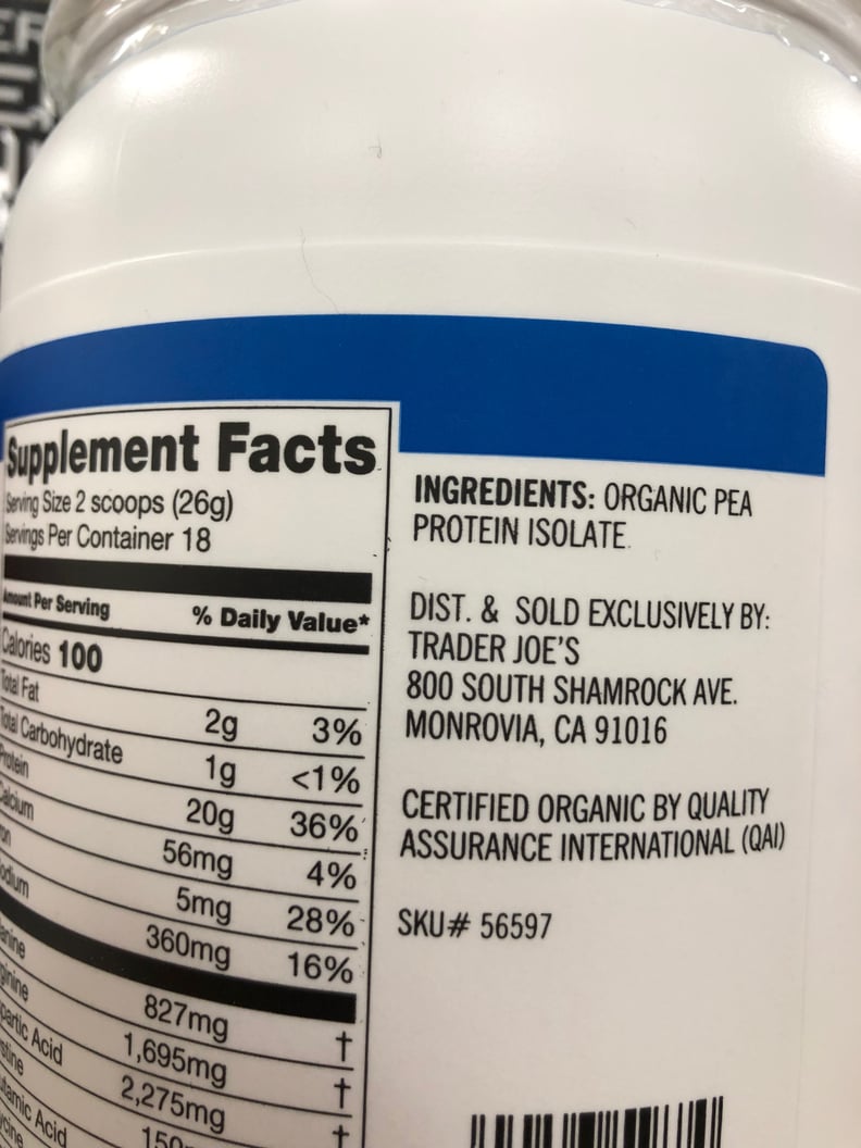 Trader Joe's Pea Protein Powder Ingredients