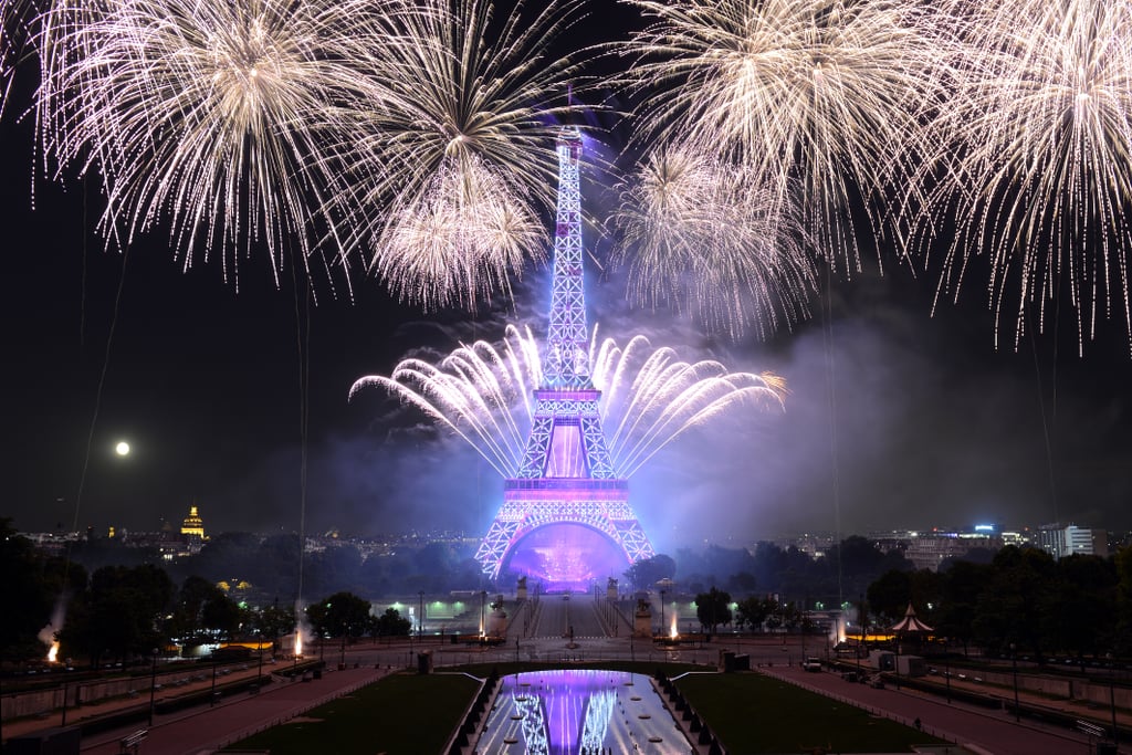 Fireworks lit up the Parisian sky for the city's Bastille Day celebrations.