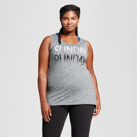 Champion Women's Plus-Size Graphic Tank Top Dark Gray Heather "Sunday Runday"