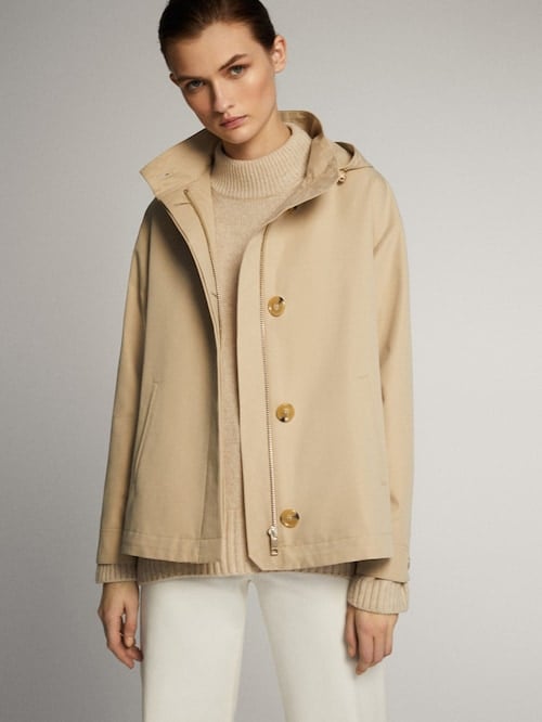 Massimo Dutti Short Cotton Parka