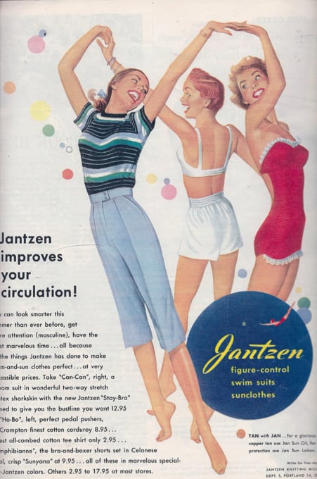 "Jantzen improves your circulation!" So that you can dance around in a circle with your friends in your underwear.