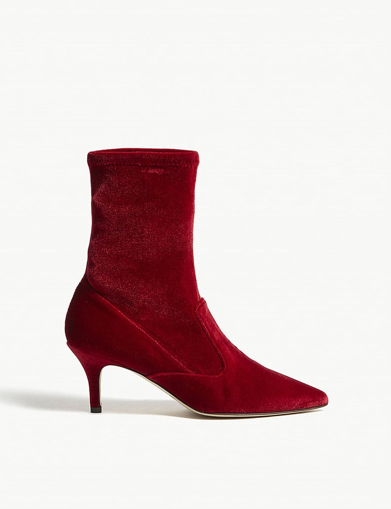 LK Bennett Lou Velvet Ankle Boots