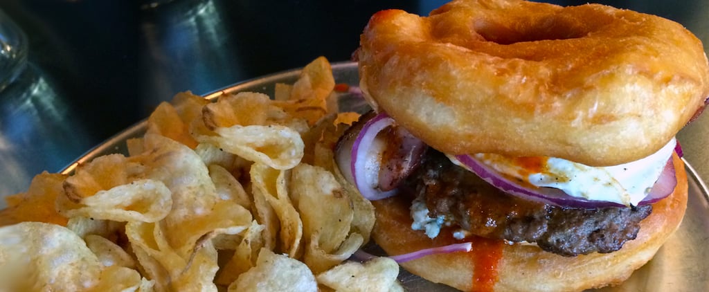 The Ultimate Buffalo Blue Cheese Doughnut Burger