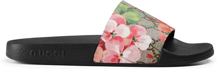 Let your look blossom in these Gucci GG Blooms Supreme Slides ($290). | Put  Your Best Foot Forward This Summer With These 7 Shoe Trends | POPSUGAR  Fashion Photo 17