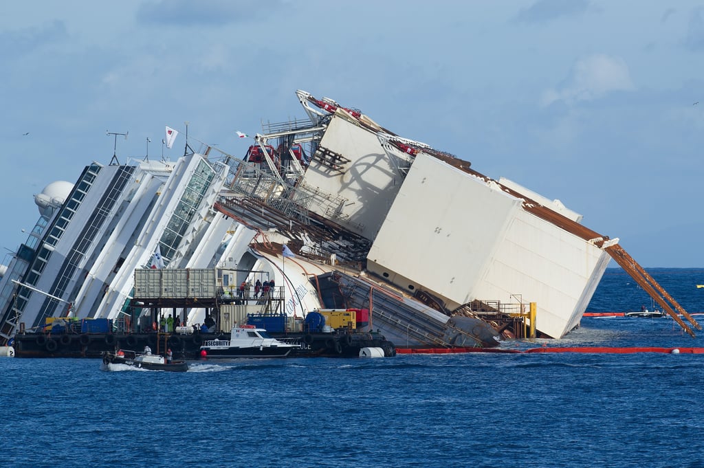 The ship was prepared for a salvage operation after a year and a half in the water.