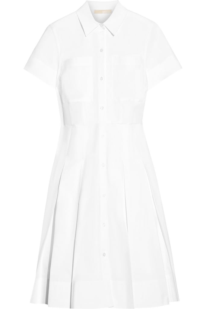 Michael Michael Kors Pleated stretch-cotton poplin shirt dress ($165)