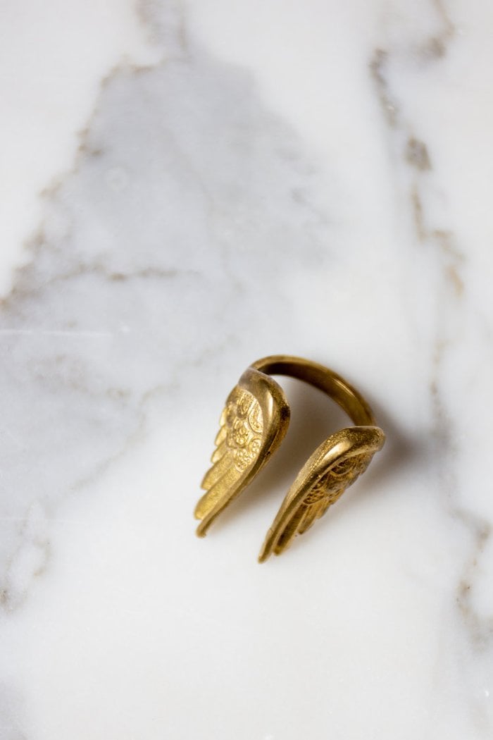 Oceanne Brass or Silver Wing Ring