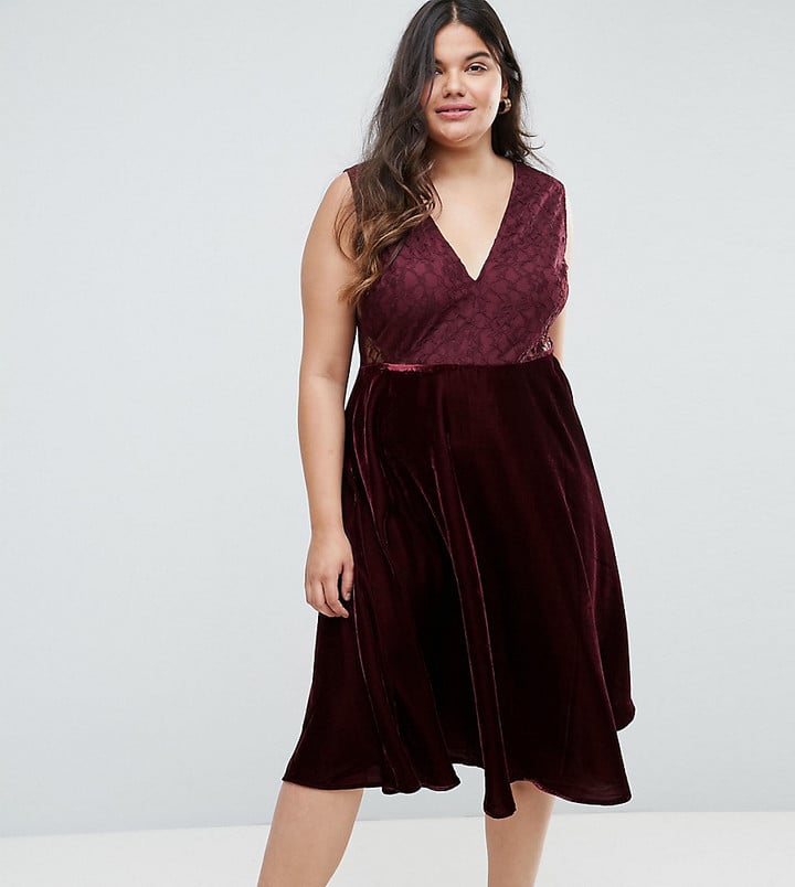 asos lace insert panelled midi dress