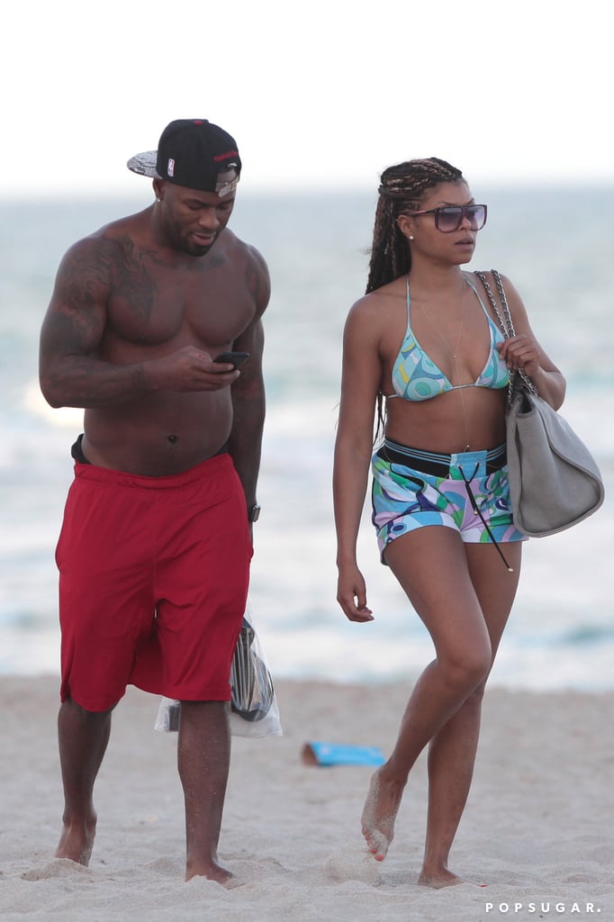 Taraji P. Henson Holding Hands With a Man in Miami