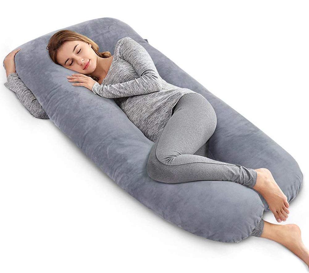 Angqi Unique U Shaped Full Pregnancy Body Pillow With Zipper Removable
