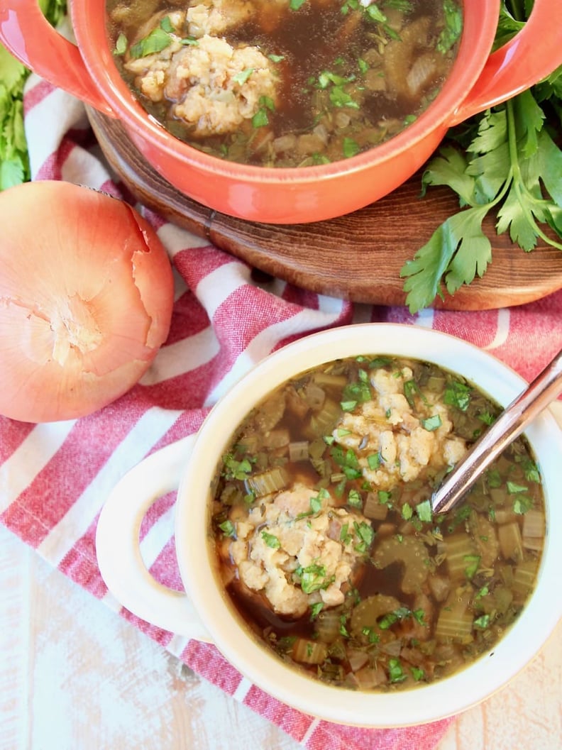 Turkey Soup With Stuffing Dumplings