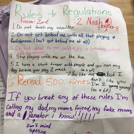 Fifth-Grade Girl's Rules and Regulations For a Boy