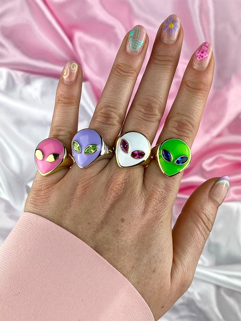 July Child Lilac Cosmic Alien Ring