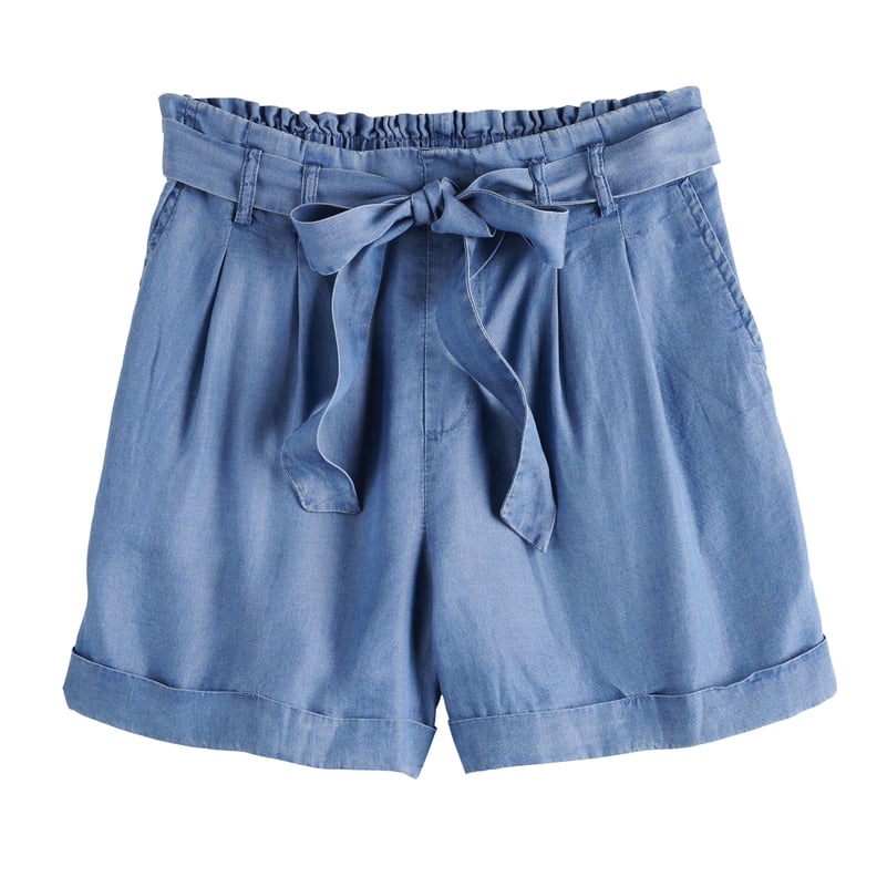 POPSUGAR Chambray Paperbag Shorts