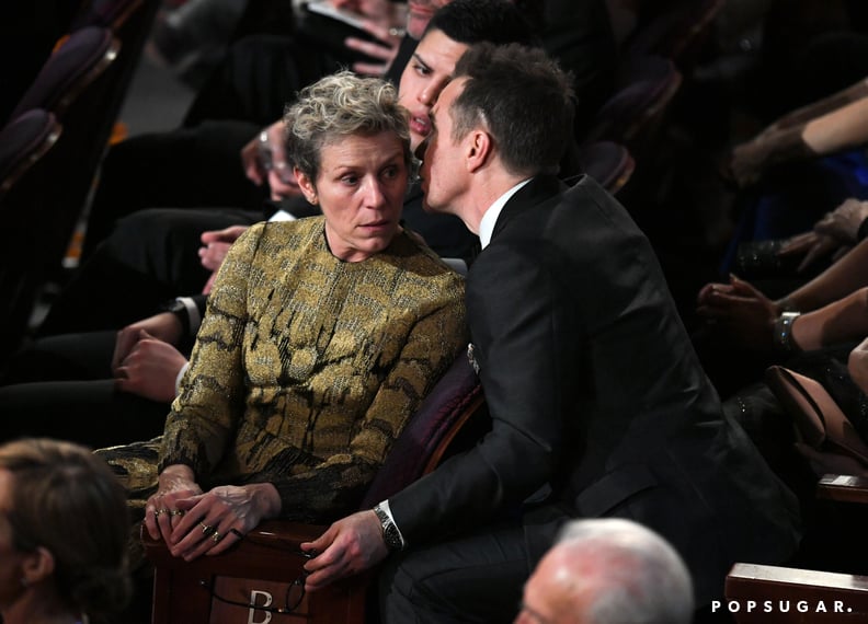 Sam Rockwell whispered into Frances McDormand's ear.