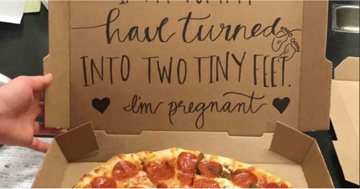Pizza Box Pregnancy Announcement POPSUGAR UK Parenting