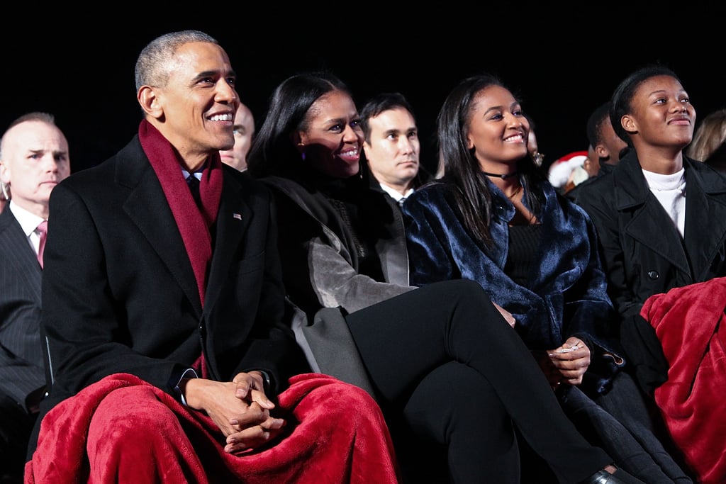 Sasha joined her parents at their final National Christmas Tree Lighting Ceremony in December 2016.