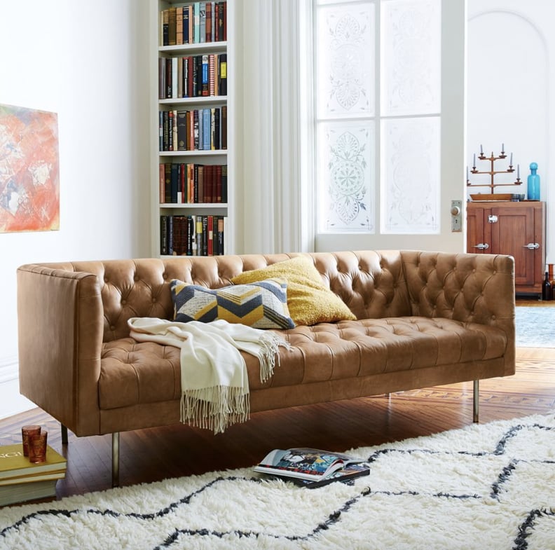 Best Leather Sofa: West Elm Modern Chesterfield Leather Sofa