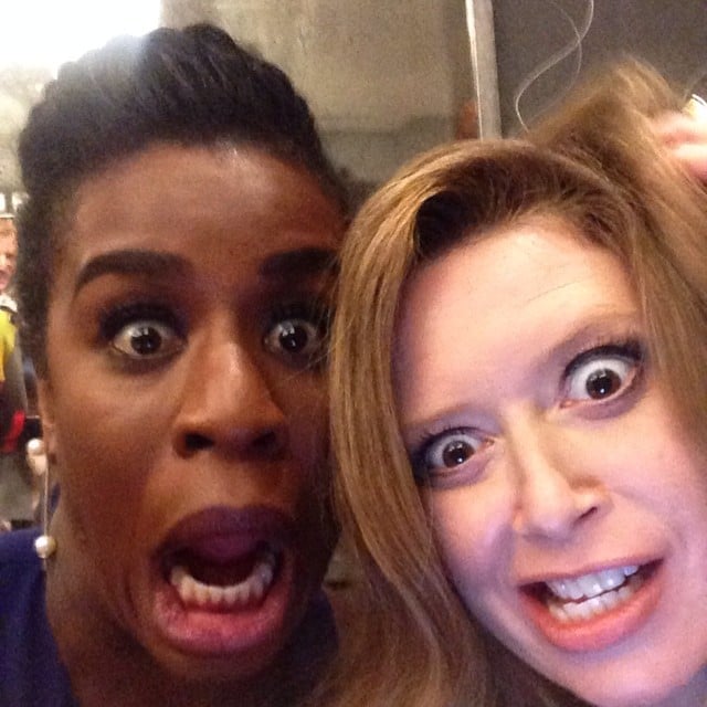 "Another day at the office with @nlyonne #oitnb," Uzo Aduba captioned this picture with her Orange Is the New Black costar Natasha Lyonne. 
Source: Instagram user uzoaduba