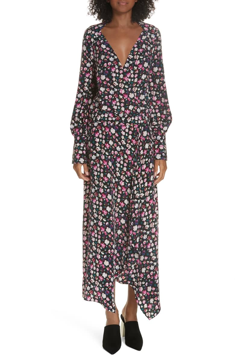 Equipment Neema Floral Faux Wrap Dress