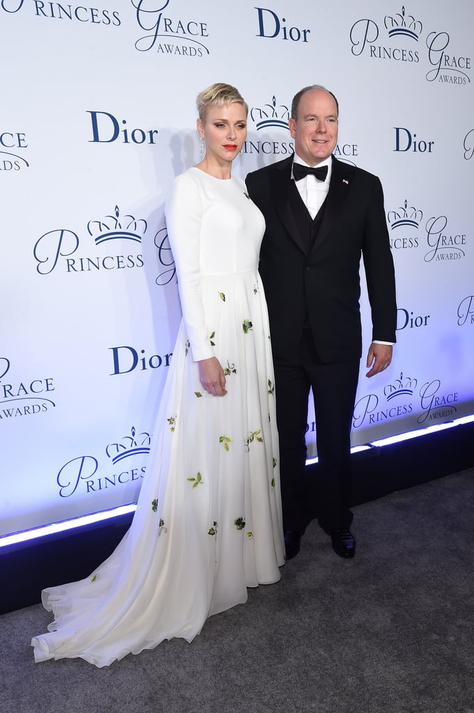 Princess Charlene White Dress at Princess Grace Awards 2016