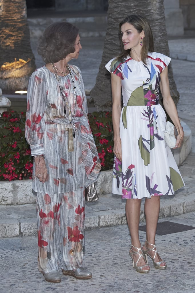 Queen Letizia's Juan Vidal Ikebana Print Dress August 2016