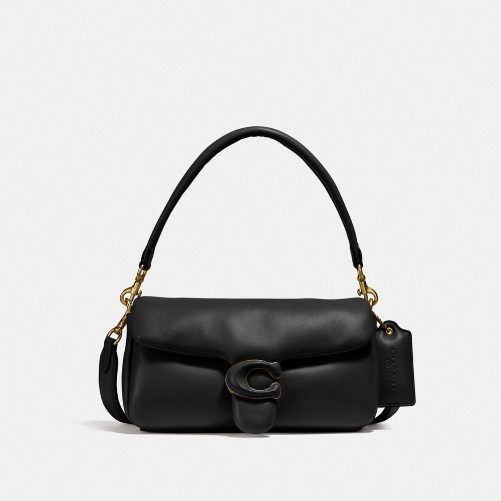 Coach Pillow Tabby Shoulder Bag 26 in Brass/Black