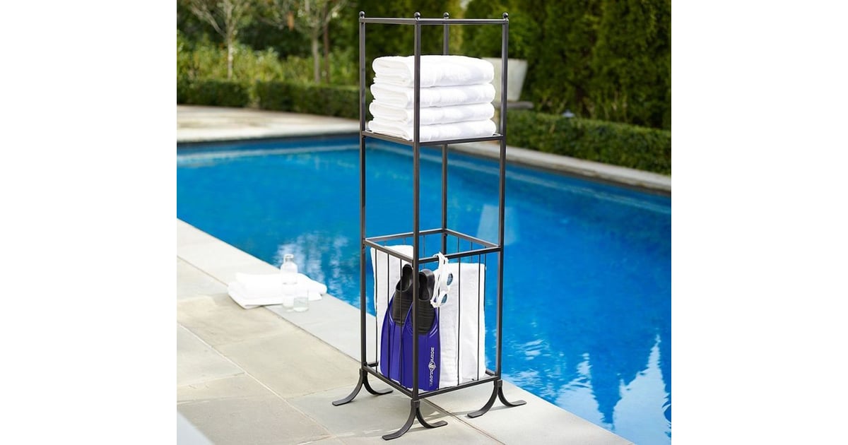 Bronze Pool Storage Towel/Shelf Hamper Best Outdoor Organization and