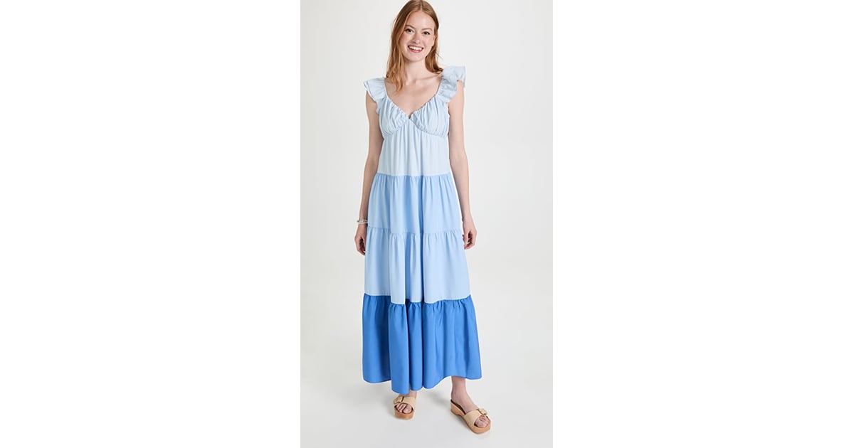 English factory colorblock maxi dress top
