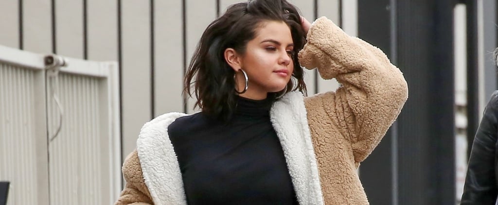 Selena Gomez Wears Fuzzy Jacket 2019