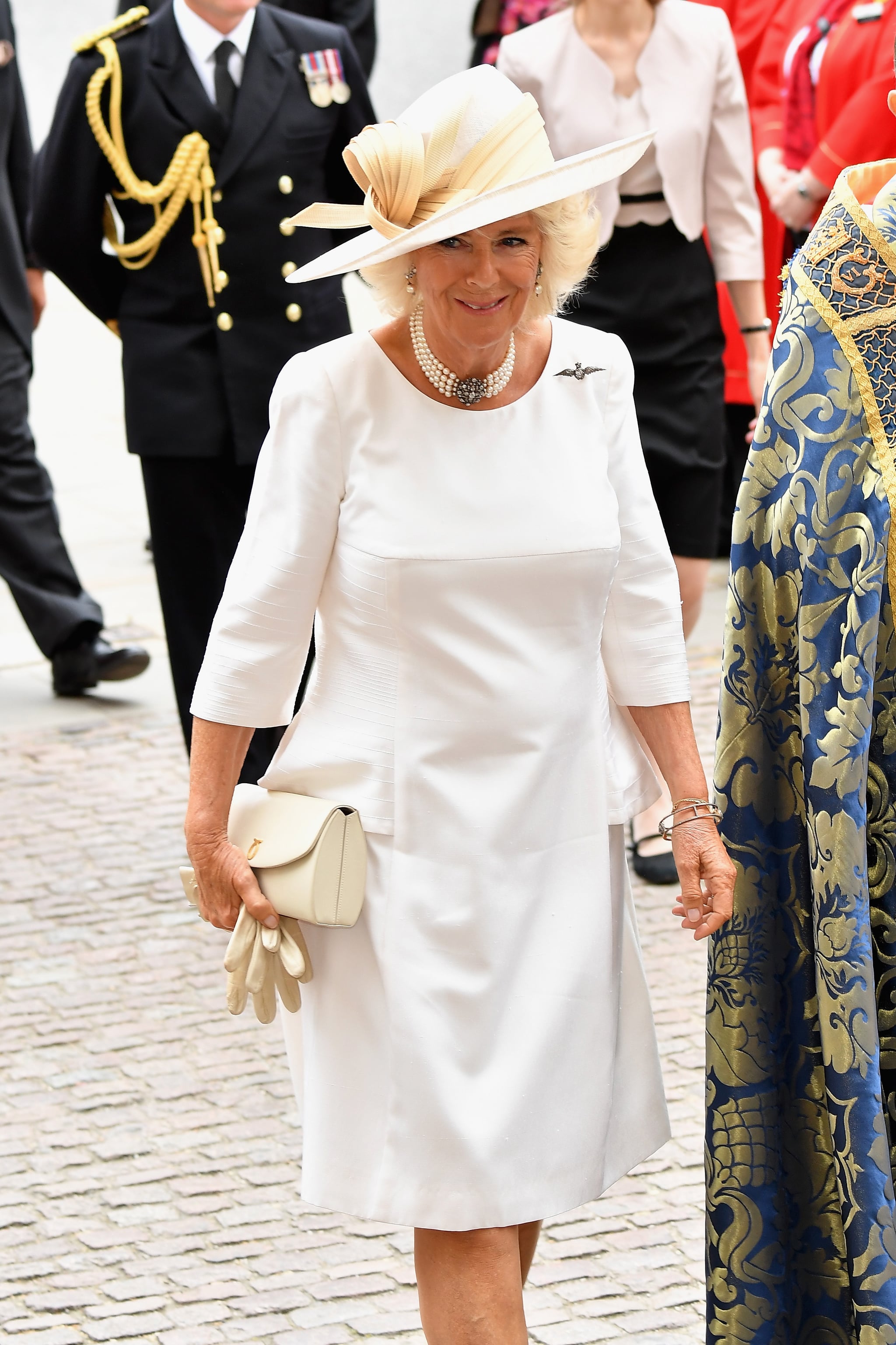 LONDON, ENGLAND - JULY 10:  Camilla, Duchess of Cornwall attends as members of the Royal Family attend events to mark the centenary of the RAF on July 10, 2018 in London, England.  (Photo by Jeff Spicer/Getty Images)