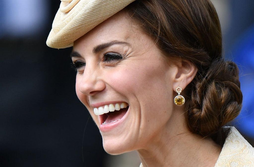 Kate is known for her love of Kiki McDonough citrine earrings, but she showcased her latest beauties on a trip to Northern Ireland. The Eden Diamond Flower Drop Earrings are originally made from lemon quartz and sold for $3,606, but Kate's were customized with citrines.