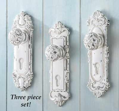 Set of 3 Shabby Chic French Country Door Knobs