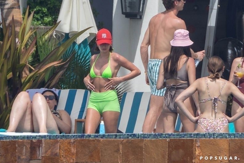Hailey Bieber's Lime-Green Skims Bikini in Cabo