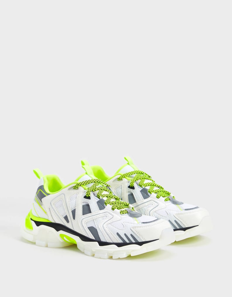 Bershka Multi-Piece Sneakers With Neon Details