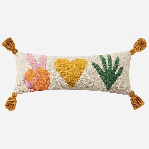 Jungalow Peace, Love + Plants Hook Pillow by Justina Blakeney