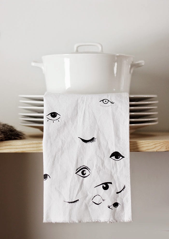 Eye-Print Tea Towel