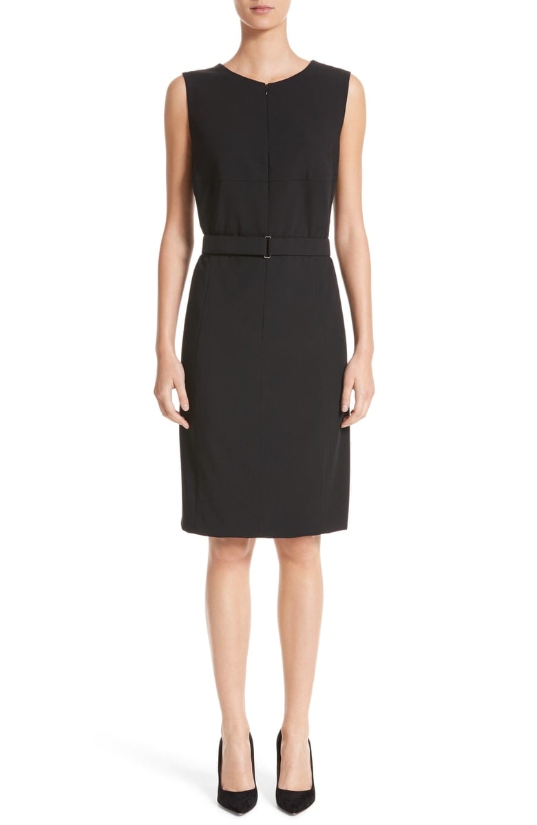 Akris Punto Belted Zip-Front Wool Dress