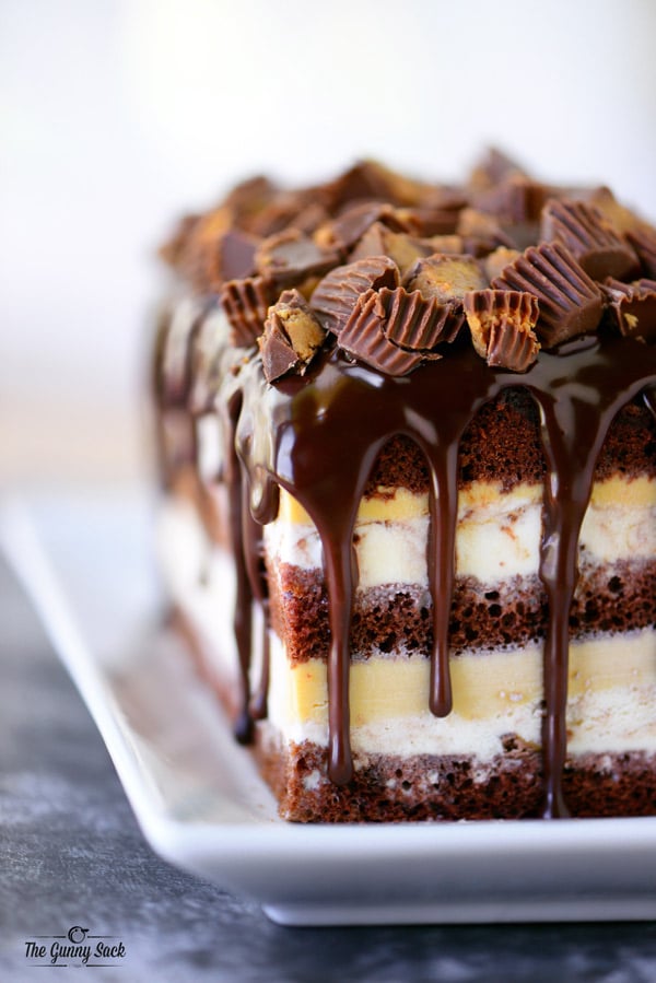 Peanut Butter Cup Ice Cream Cake
