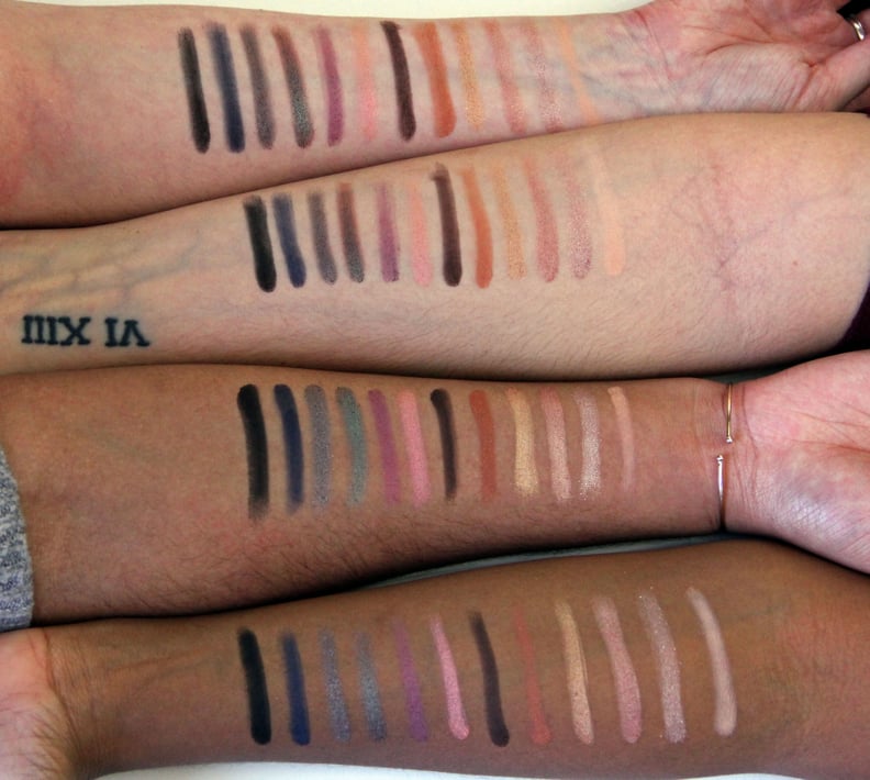 Urban Decay Nocturnal Shadow Box Palette Swatched on All Skin Tones