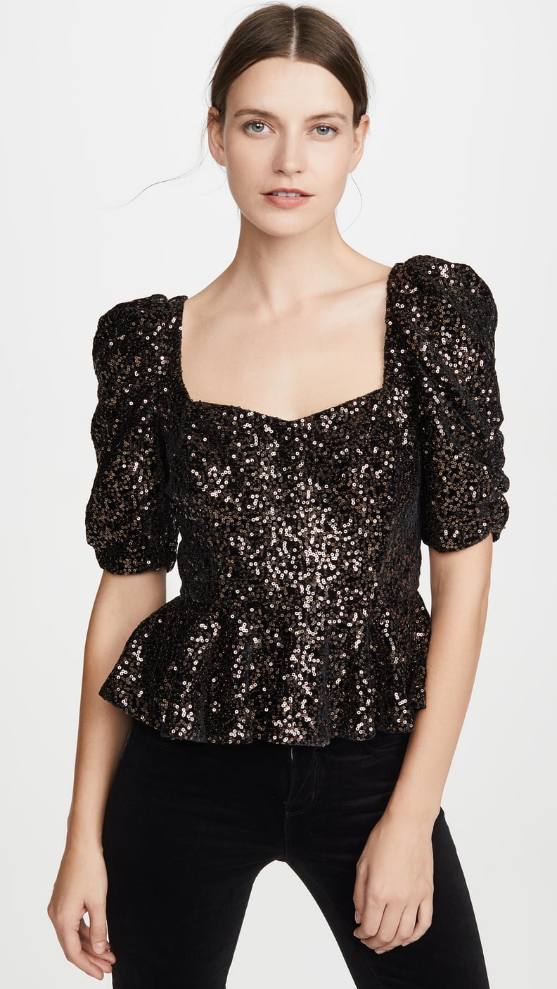 Amanda Uprichard Natasha Sequin Top