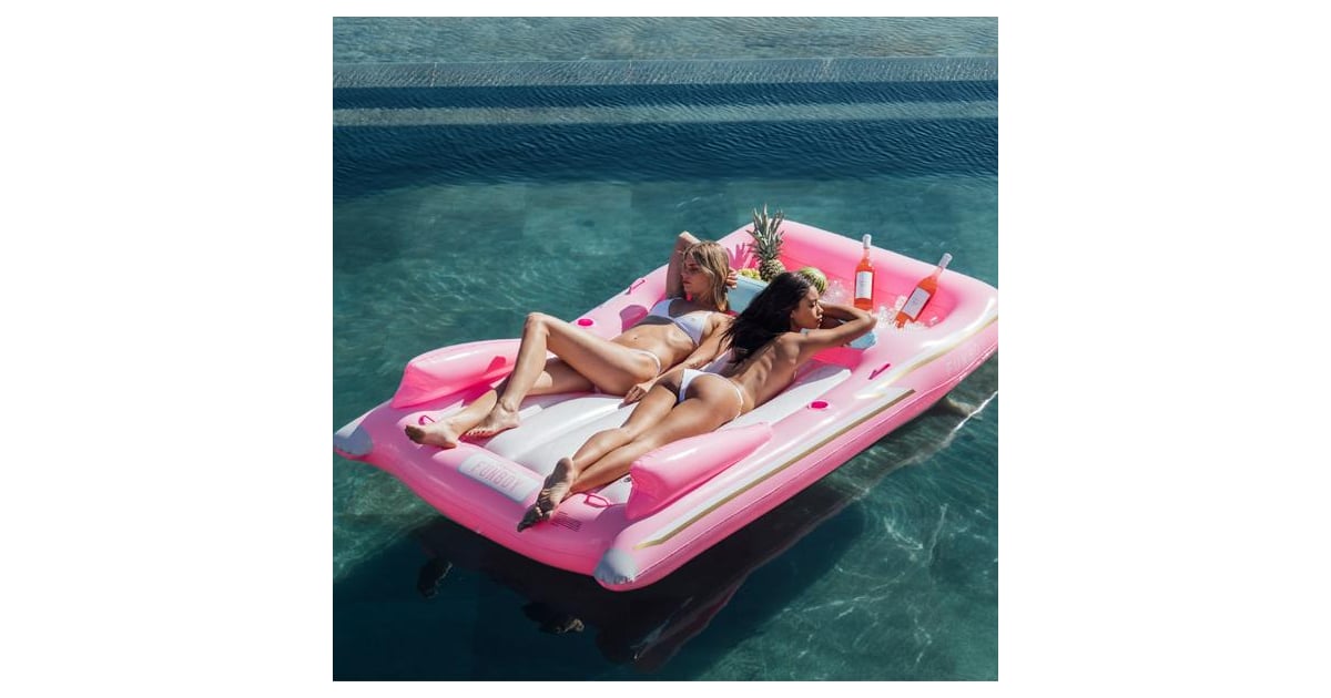 Retro Pink Convertible Float Pink Convertible Pool Float With Wine