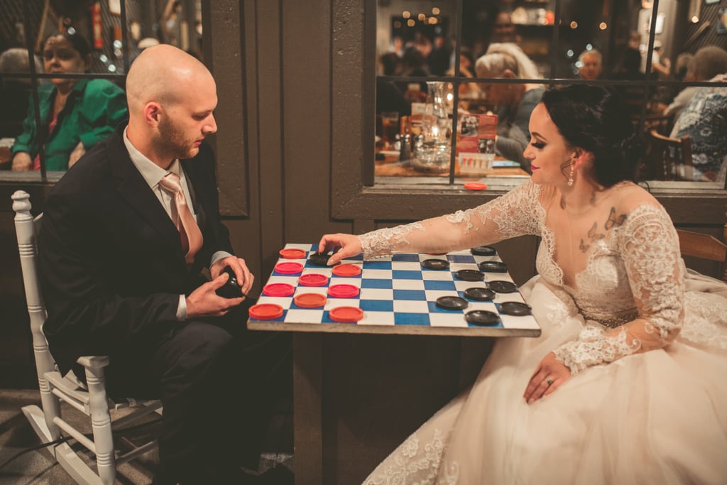Couple's Engagement and Wedding Photos at Cracker Barrel