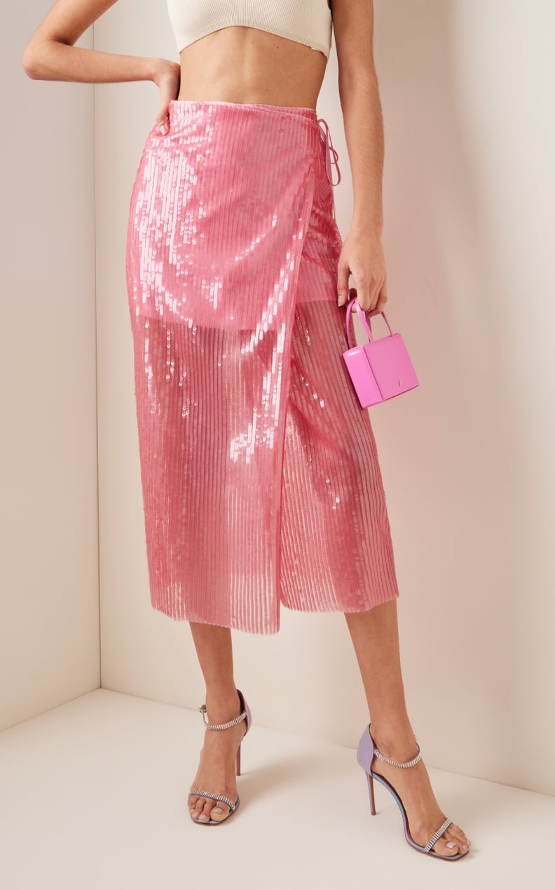 A Pink Skirt: Rotate Adia Sequin Midi Skirt