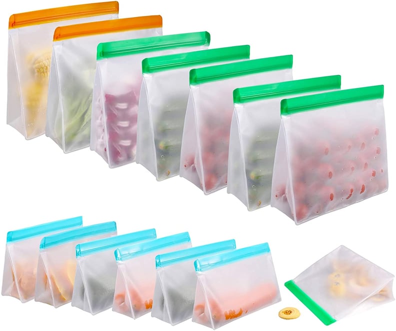Reusable Silicone Food Storage Bags for 14 Pack