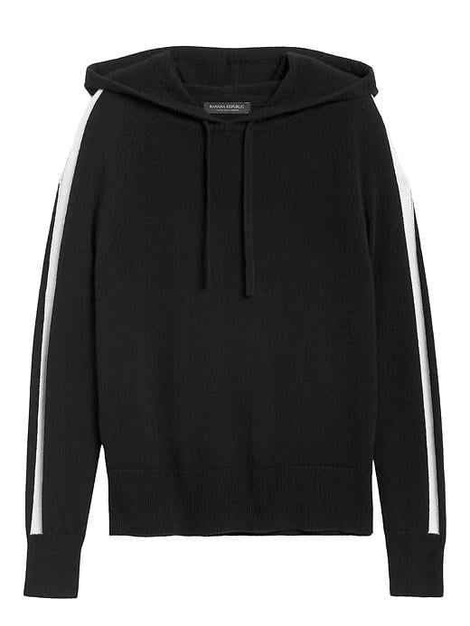 Cashmere Side-Stripe Sweater Hoodie