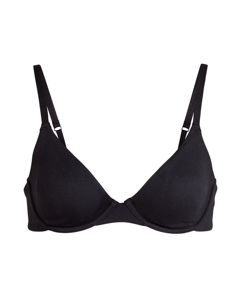 Skims Cotton Underwire Bra in Soot