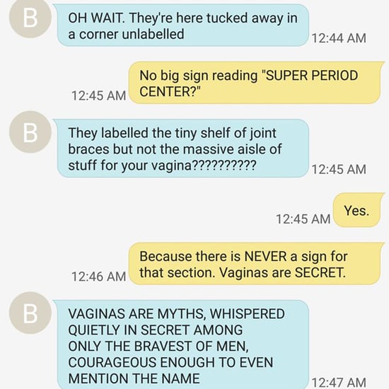 Mother-Daughter Tampon Texting Conversation